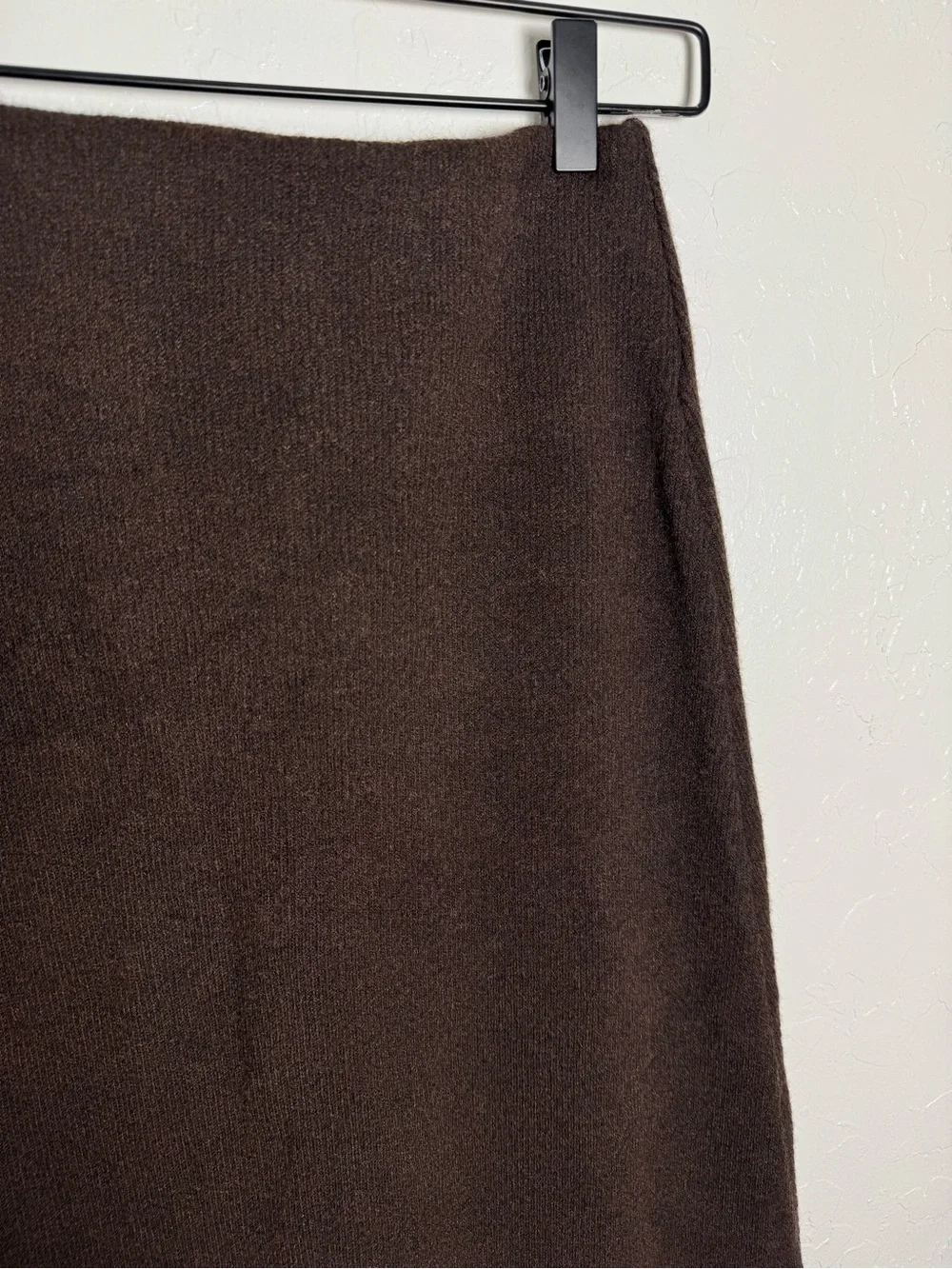 OGL Chocolate Brown Wool Blend Midi Skirt
